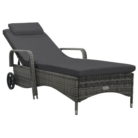 Graue Liege aus synthetischem Rattan mit Rollen von , Liegen - Ref: Foro24-48197, Preis: 189,17 €, Rabatt: %