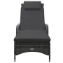 Gray synthetic rattan lounger with wheels by , Loungers - Ref: Foro24-48197, Price: 187,20 €, Discount: %