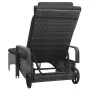Gray synthetic rattan lounger with wheels by , Loungers - Ref: Foro24-48197, Price: 187,20 €, Discount: %