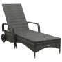 Tumbona con ruedas ratán sintético gris de , Tumbonas - Ref: Foro24-48197, Precio: 187,20 €, Descuento: %