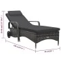 Gray synthetic rattan lounger with wheels by , Loungers - Ref: Foro24-48197, Price: 187,20 €, Discount: %