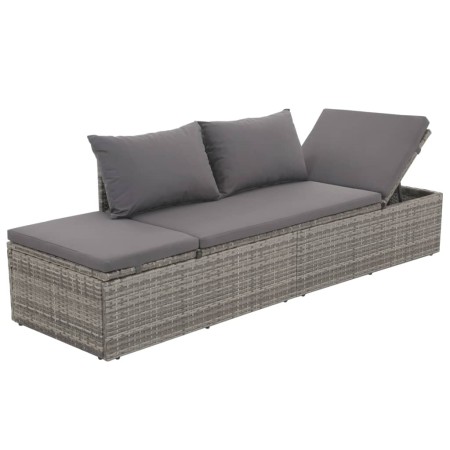 Gartenliege mit grauen synthetischen Rattankissen und Kissen von , Liegen - Ref: Foro24-317110, Preis: 238,20 €, Rabatt: %
