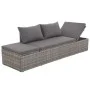 Garden lounger with gray synthetic rattan cushions and pillows by , Loungers - Ref: Foro24-317110, Price: 228,85 €, Discount: %