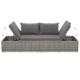 Garden lounger with gray synthetic rattan cushions and pillows by , Loungers - Ref: Foro24-317110, Price: 228,85 €, Discount: %