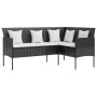 L-förmiges Sofa mit schwarzen synthetischen Rattankissen von , Outdoor-Sofas - Ref: Foro24-318587, Preis: 214,99 €, Rabatt: %