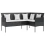 L-shaped sofa with black synthetic rattan cushions by , Outdoor sofas - Ref: Foro24-318587, Price: 203,41 €, Discount: %