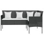 L-förmiges Sofa mit schwarzen synthetischen Rattankissen von , Outdoor-Sofas - Ref: Foro24-318587, Preis: 214,99 €, Rabatt: %