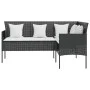 L-shaped sofa with black synthetic rattan cushions by , Outdoor sofas - Ref: Foro24-318587, Price: 203,41 €, Discount: %