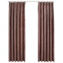 Cortinas opacas ganchos 2 pzas terciopelo rosa viejo 140x225 cm