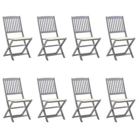 8 Stück klappbare Gartenstühle und Kissen aus massivem Akazienholz von , Gartenstühle - Ref: Foro24-3078292, Preis: 402,70 €,...