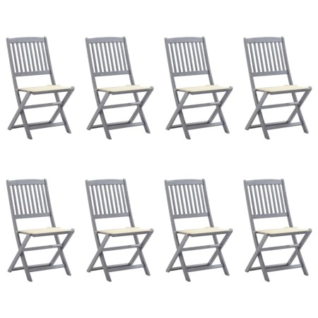8 Stück klappbare Gartenstühle und Kissen aus massivem Akazienholz von , Gartenstühle - Ref: Foro24-3078292, Preis: 410,38 €,...