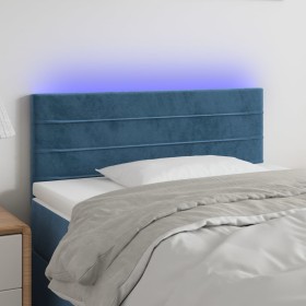 Cabecero con LED de terciopelo azul oscuro 80x5x78/88 cm en Cabeceros y pies de cama | Comprar online en Foro24