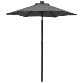 Anthrazitfarbener Aluminium-Sonnenschirm mit LED-Beleuchtung, 200 x 211 cm von , Sonnenschirme - Ref: Foro24-313559, Preis: 8...