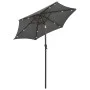Anthracite aluminum parasol with LED lights 200x211 cm by , Umbrellas - Ref: Foro24-313559, Price: 81,22 €, Discount: %