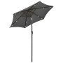 Anthrazitfarbener Aluminium-Sonnenschirm mit LED-Beleuchtung, 200 x 211 cm von , Sonnenschirme - Ref: Foro24-313559, Preis: 9...