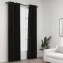 Cortina opaca con ojales look lino 2 pzas antracita 140x245 cm by vidaXL, Curtains and curtains - Ref: Foro24-321162, Price: ...