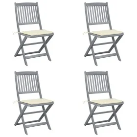 Sillas de jardín plegables 4 uds cojines madera maciza acacia de , Sillas de jardín - Ref: Foro24-3064565, Precio: 204,57 €, ...