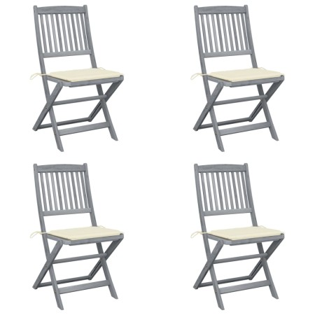 Klappbare Gartenstühle 4 Stück Kissen massives Akazienholz von , Gartenstühle - Ref: Foro24-3064565, Preis: 208,48 €, Rabatt: %