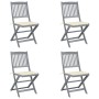Klappbare Gartenstühle 4 Stück Kissen massives Akazienholz von , Gartenstühle - Ref: Foro24-3064565, Preis: 208,48 €, Rabatt: %