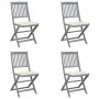 Sillas de jardín plegables 4 uds cojines madera maciza acacia de , Sillas de jardín - Ref: Foro24-3064565, Precio: 204,57 €, ...