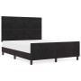 Estructura de cama con cabecera Negro 140 x 190 cm Terciopelo