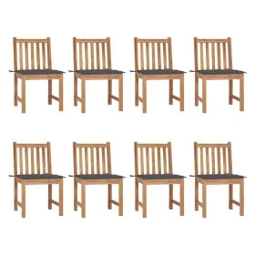 Garden chairs 8 units teak wood with cushions by , Garden chairs - Ref: Foro24-3073142, Price: 900,03 €, Discount: %