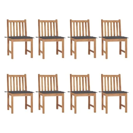 Garden chairs 8 units teak wood with cushions by , Garden chairs - Ref: Foro24-3073142, Price: 900,03 €, Discount: %