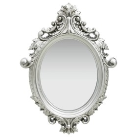 Espejo de pared estilo castillo plateado 56x76 cm de vidaXL, Espejos - Ref: Foro24-320358, Precio: 66,19 €, Descuento: %