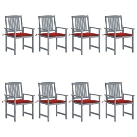 Garden chairs with cushions 8 pcs solid acacia wood in gray by , Garden chairs - Ref: Foro24-3078228, Price: 564,76 €, Discou...