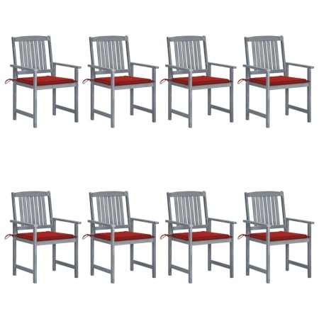 Gartenstühle mit Kissen 8 Stk. massives Akazienholz grau von , Gartenstühle - Ref: Foro24-3078228, Preis: 564,76 €, Rabatt: %