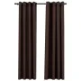 Linen look blackout eyelet curtains 2 pieces taupe 140x245 cm by vidaXL, Curtains and curtains - Ref: Foro24-321202, Price: 4...