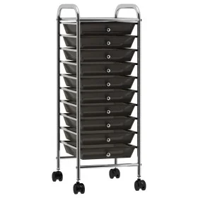 Portable storage cart with 10 black plastic drawers by vidaXL, Cargo forklifts - Ref: Foro24-320402, Price: 60,73 €, Discount: %