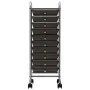 Carrito de almacenaje portátil 10 cajones plástico negro de vidaXL, Carretillas de carga - Ref: Foro24-320402, Precio: 60,86 ...
