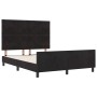 Estructura de cama con cabecera Negro 140 x 190 cm Terciopelo