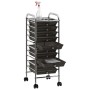 Carrito de almacenaje portátil 10 cajones plástico negro de vidaXL, Carretillas de carga - Ref: Foro24-320402, Precio: 64,02 ...