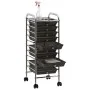 Portable storage cart with 10 black plastic drawers by vidaXL, Cargo forklifts - Ref: Foro24-320402, Price: 60,73 €, Discount: %