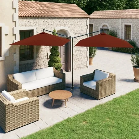 Doppelschirm mit Terrakotta-Stahlstange 600x300 cm von , Sonnenschirme - Ref: Foro24-312559, Preis: 155,27 €, Rabatt: %