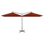 Sombrilla doble con poste de acero terracota 600x300 cm | Foro24.es | Tu tienda online para hogar, jardín y más Foro24.es