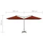 Doppelschirm mit Terrakotta-Stahlstange 600x300 cm von , Sonnenschirme - Ref: Foro24-312559, Preis: 155,27 €, Rabatt: %