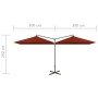 Sombrilla doble con poste de acero terracota 600x300 cm | Foro24.es | Tu tienda online para hogar, jardín y más Foro24.es