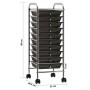 Portable storage cart with 10 black plastic drawers by vidaXL, Cargo forklifts - Ref: Foro24-320402, Price: 62,01 €, Discount: %