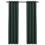 Verdunkelungsvorhänge mit Ösen Leinenoptik 2 Stk. grün 140x225 cm von vidaXL, Vorhänge und Gardinen - Ref: Foro24-321185, Pre...