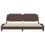 Brown synthetic leather headboard bed frame 200x200 cm by , Beds and slatted bases - Ref: Foro24-3208207, Price: 203,95 €, Di...