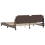 Brown synthetic leather headboard bed frame 200x200 cm by , Beds and slatted bases - Ref: Foro24-3208207, Price: 203,95 €, Di...
