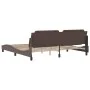 Estructura de cama cabecero cuero sintético marrón 200x200 cm de , Camas y somieres - Ref: Foro24-3208207, Precio: 200,46 €, ...