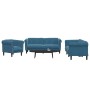 Blue velvet 3-piece sofa set by , Sofas - Ref: Foro24-3209217, Price: 812,21 €, Discount: %
