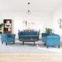 Blue velvet 3-piece sofa set by , Sofas - Ref: Foro24-3209217, Price: 812,21 €, Discount: %