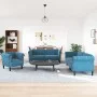Blue velvet 3-piece sofa set by , Sofas - Ref: Foro24-3209217, Price: 812,83 €, Discount: %