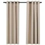 Cortinas opacas con ojales look de lino 2 pzas beige 140x175 cm de vidaXL, Cortinas y visillos - Ref: Foro24-321208, Precio: ...