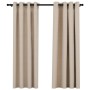 Verdunkelungsvorhänge mit Ösen Leinenoptik 2 Stück beige 140x175 cm von vidaXL, Vorhänge und Gardinen - Ref: Foro24-321208, P...